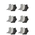 Produktbild: PUMA unisex Quarter Sportsocken Kurzsocken Socken 271080001 18 Paar, Farbe:Grau, Menge:18 Paar (6x 3er Pack), Größe:35-38, Artikel:271080001-800 anthracite/light grey/middle grey