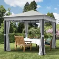 Produktbild: TOOLPORT 3x3 m Softtop Gartenpavillon, inkl. 4 Seitenteile, stone - (300044)