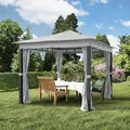 Produktbild: Gartenpavillon Softtop Dach - Gartenzelt Stoffdach, Stahl oder Alu 4 Seitenwände