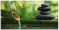 Produktbild: ARTland Wanddeko Glasbilder Wandbild Glas Bild einteilig 60x30 cm Querformat Asien Wellness Zen Spa Steine Bambus Entspannung Grün S5YF
