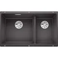 Produktbild: BLANCO SUBLINE 430/270-U | Granitspüle aus SILGRANIT felsgrau | Einbauart: Unterbau | Hauptbecken links | für 80 cm breite Unterschränke | Ein Ausschnitt und nur einmal montiert | [75,5x46x21,2 cm]