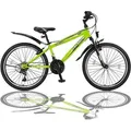 Produktbild: 26 Zoll Fahrrad MTB mit Beleuchtung und SHIMANO 21-Gang Grün - Grün