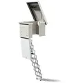 Produktbild: Dolle Flachdachausstieg clickFIX® vario Aluminium-Scherentreppe 130 x 70 cm 2 Zwischenrahmen 386 – 415 cm Raumhöhe
