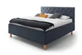 Produktbild: Polsterbett Doppelbett Bett San Remo mit Stoffbezug Bulus 16 taubenblau-160 x 200 cm-schwarz