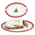 Produktbild: MamboCat Weihnachtstraum Servierplatte oval I (LxB) 35,5x24,3cm | länglicher Teller aus Porzellan mit Weihnachtsdekor I für Braten, Stollen & Co. I Vorspeisen-Platte für Weihnachten