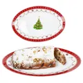 Produktbild: 2x Weihnachtstraum Servierplatte oval Porzellan 35,5x24,3cm Braten-Teller 