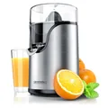 Produktbild: Arendo Zitruspresse, Zitronenpresse elektrisch, Siebeinsatz, Zitronen Presse, silber/schwarz