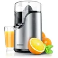 Produktbild: Arendo Zitruspresse, Zitronenpresse elektrisch, Siebeinsatz, Zitronen Presse, silber/schwarz