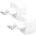Produktbild: kwmobile 2x Reiseadapter Italien Typ-L - Schuko EU zu Typ L Steckdose Adapter, 6.70 cm weiß