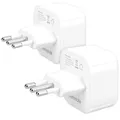 Produktbild: kwmobile 2X Reiseadapter Italien Typ-L - Reise Adapter Reisestecker Schuko EU zu Typ L Steckdose in z. B. Italien - Stromadapter Urlaub Weiß