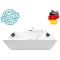 Produktbild: Basera® Whirlpool-Badewanne PREMIUM Indoor Whirlpool Badewanne Naxos, (Komplett-Set), mit 24 Massagedüsen, Heizung, Wasserdesinfektion, Bodenansaugung, W... weiß 90,00 cm x 200,00 cm x 62,00 cm