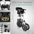 Produktbild: Outdoor Rollator mit Luftbereifung  Sitzfläche faltbar und leicht mit Sitz Weiß