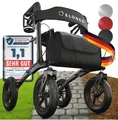 Produktbild: Eloneo Outdoor-Rollator Mit Sitzfläche Klappbar Tasche... In Schwarz