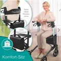 Produktbild: Move Leichtgewicht  Rollator Eloneo Sitzfläche klappbar Tasche und mehr SCHWARZ