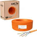 Produktbild: HB-DIGITAL 25m CAT.7a Netzwerkkabel LAN Kabel Verlegekabel AWG 23 Reines Kupfer S/FTP PiMF LSZH Halogenfrei RoHS-Compliant Ethernet Installationskabel Datenkabel PoE 10Gbit/s max. 1200MHz Orange