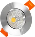 Produktbild: LED Downlight Einbaustrahler 5W Rund COB CRI90 Ausschnitt Ø 55 mm Silber No Flicker 2700K Warmweiß