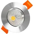 Produktbild: Efectoled - led Downlight Einbaustrahler 5W Rund cob CRI90 Ausschnitt ø 55 mm Silber No Flicker 2700K Warmweiß