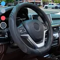Produktbild: Auto Leder Lenkradbezug Lenkradhülle Sport Universal 37-38cm rutschfest Schwarz