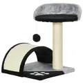 Produktbild: PawHut Kratzbaum 46 cm Kleiner Katzenturm mit Höhle, Spielball, Sisal-Seil, erhöhter Plattform, Katzenkratzbaum, Kletterbaum, für Katzen bis zu 4 kg, Schwarz