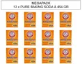 Produktbild: MEGAPACK  -  12 X PURE BAKING SODA Á 454 GR BY ARM AND HAMMER - DER ALLESKÖNNER