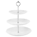 Produktbild: Festa Italia Etagere Glas - 3 Stöckig - Weiß Etageren - Kuchenständer Cupcake-Halter - Obstetageren - Obst Kekse Süßigkeiten Servierplatte - Gebäck gestuftes Serviertablett für Weihnachten
