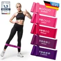 Produktbild: Body & Mind® Fitnessbänder 5 Stück Widerstandsbänder in 5 Stufen, Resistance-Bänder Trainingsbänder Gymnastikbänder 5er Set für Muskelaufbau, Yoga, Pilates & Work-Out; Sport-Band 100% Latex (Pink)
