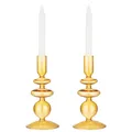 Produktbild: 2x Glas-Kerzenhalter für Stabkerzen - Kerzenständer Glas Stabkerzen