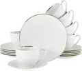 Produktbild: CreaTable Kaffeeservice Valencia Gold, Kaffee-Service 18-tlg (18-tlg), 6 Personen, Porzellan, Elegant, Goldrand