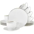 Produktbild: Creatable Kaffeeservice Valencia, Weiß, Gold, Keramik, 18-teilig, 200 ml,200 ml, handbemalt, verschiedene Motive/Dekore/Designs erhältlich, lebensmittelecht, stapelbar, Essen & Trinken, Geschirr, Geschirr-Sets, Kaffeeservice