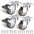 Produktbild: Möbelrollen Set 4 Stück 38mm Lenkrollen mit Bremsen Gummirollen für Möbel