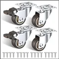 Produktbild: 38 mm Möbelrollen 4er Set 2 mit Bremsen 2 ohne TPR
