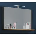 Produktbild: VCM Badspiegel Wandspiegel Hängespiegel Bad Spiegel Badezimmer Lendas Ablage Anthrazit / Honig-Eiche - Braun