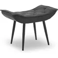 Produktbild: Mcombo - m Sitzhocker Fußstütze mit Metallbeinen, Eleganter Hocker Ottoman Schminktisch für Wohnzimmer Schlafzimmer, Kunstleder, 4778MB-2 (Dunkelgrau)