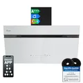 Produktbild: KKT KOLBE A+++ Dunstabzugshaube 90 cm 782 cbm/h Umluft Abluft Kopffrei Wandhaube | Schwarz Weiß Glas | Nachlaufautomatik | Smart WiFi App WLAN | SensorTouch | RGBW LED-Beleuchtung | AURORA9005SW