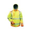 Produktbild: Warnschutzsoftshelljacke Rickmer Gr. XXL gelb/orange 100% PES Feldtmann