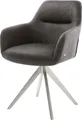Produktbild: DELIFE Polsterstuhl Pejo-Flex, Kreuzgestell kantig Edelstahl Mikrofaser Anthrazit Vintage Taschenfede