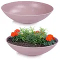 Produktbild: matches21 HOME & HOBBY Große Pflanzschalen 2 STK. für draussen in 45 cm - alt-rosa marmoriert als wetterfeste Blumenschalen - Dekoschalen