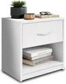 Produktbild: Nachtkommode Nachttisch weiß ca. 39/41/28 cm mit Schublade und Ablagefach