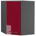 Produktbild: Vicco Eckhängeschrank, Bordeaux, Anthrazit, Holzwerkstoff, 3 Fächer, Formgebogen, 57x72x34.1 cm, Küchen, Küchenmöbel, Küchenschränke, Küchenoberschränke