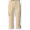 Produktbild: Cargohose HEINE, Damen, Gr. 48, Normalgrößen, beige, 98% Baumwolle, 2% Elasthan, unifarben, 7/8-Länge, Hosen Cargohose