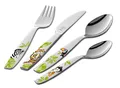 Produktbild: ZWILLING Jungle Kinderbesteck-Set, 4-teilig, mit bunten Dschungel Motiven, Für Kinder ab 3 Jahren, 18/10 Edelstahl, Silber