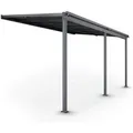 Produktbild: Juskys Aluminium Terrassendach Borneo 4x3m mit Doppelstegplatten in Dunkelgrau