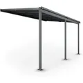 Produktbild: Juskys Terrassenüberdachung Borneo – Aluminium Terrassendach Mit Doppelstegplatten Sonnenschutz Pergola Überdachung Für Terrassen 4x3 M Anthrazit