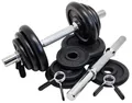 Produktbild: G5 HT SPORT Hantelset + Hantelscheiben aus Gusseisen, Durchmesser 25 mm [11,21,35 kg], verstellbare Gewichte mit Schrauben und Federverschlüssen, Set für Training zu Hause und Fitnessstudio, Fitness
