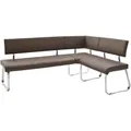 Produktbild: Livetastic Eckbank, Braun, Edelstahl, Metall, Textil, seitenverkehrt montierbar, L-Form, 200x150 cm, mit Rückenlehne, Esszimmer, Bänke, Eckbänke