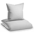 Produktbild: Bettwäsche 135 x 200 cm Kissenbezug 80 x 80 cm Set Super Mikrofaser Hellgrau