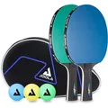 Produktbild: Joola Tischtennisschläger DUO Colorato, Set, 6-teilig, 2x Schläger, 3x Bälle, Transporttasche