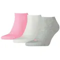 Produktbild: PUMA Sneakersocken (3-Paar) mit eingestricktem Markenlogo bunt|grau|rosa 39-42