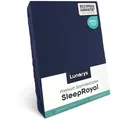 Produktbild: Lunarys Spannbettlaken SleepRoyal, Jersey-Elasthan, Gummizug: rundum, (1 Stück), 160x200 cm, 250 g/m2, extrem hochwertig, Luxus Multi-Stretch Laken blau 160 cm x 200 cm