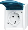 Produktbild: BJ 20 EWN-53 - Schutzkontakt-Steckdose mit Klappdeckel und Beschriftungsfeld